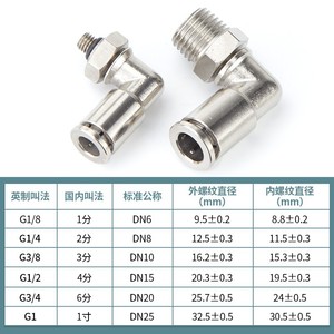 Raccord coudé pneumatique Qingze 8 mm à connexion rapide en cuivre haute résistance à la pression - Product Image 3
