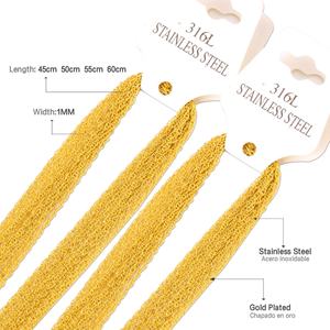 Lote de 10 cadenas de oro de 1 mm y 2 mm, de 18 a 24 pulgadas, cadenas de joyería de oro laminado para mujer - Product Image 4