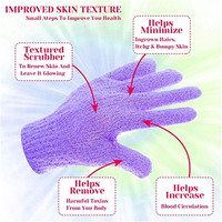 Gant de massage en nylon six couleurs 2024 pour le soin corporel en profondeur, exfoliant, désodorisant et déshumidifiant