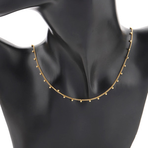 Cadena de acero inoxidable con cuentas en forma de bola dorada de 1 metro de longitud para la fabricación de joyas, collares de moda, diseño unisex. - Product Image 4