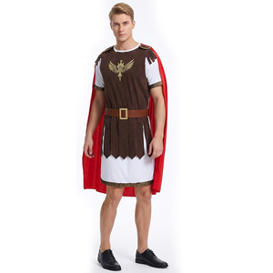 Kostum Prajurit Romawi Pria dengan Jubah Merah dan Tunik Elang untuk Cosplay Halloween - Product Image 5