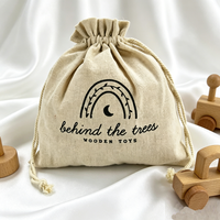 Sac à cordon en coton et lin écologique, emballage cadeau réutilisable, logo imprimé personnalisé, jouets Montessori en bois, pochette anti-poussière, rangement