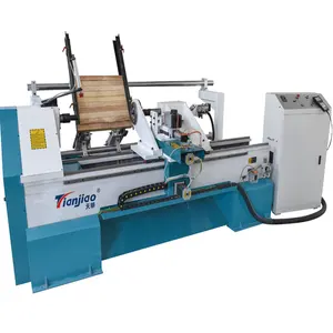 Factory Wholesales Autofeeding TJ1530 single axis and two blades turning cnc wood lathe for turning and fluting