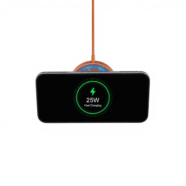Strong Magnetic 25W Wireless Charging Pad Faster Wireless Charging Premium Aluminum Alloy Acrylic Ultra-Slim Wireless Charger
