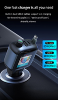 Nouvelle conception PD65W, charge rapide pour chargeur de voiture stéréo, émetteur FM pour voiture, lecteur MP3, garantie 1 an, grand écran couleur