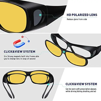 Lunettes de soleil enveloppantes 4 en 1 Lunettes de soleil magnétiques à clipser pour vision nocturne Lunettes de conduite polarisées Loupe bleue bloquant la lumière