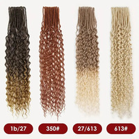 Estensione dei capelli in fibra sintetica da 24 pollici 10-Strand 0.6cm doppio Dreadlock riccio con treccia diritta stile a onde treccia Crochet
