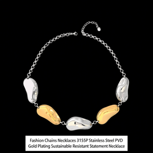 สร้อยคอแฟชั่นแบบโซ่ สแตนเลสสตีล 316L ชุบทอง PVD ทนทาน เป็นมิตรต่อสิ่งแวดล้อม สร้อยคอแบบโดดเด่น - Product Image 3