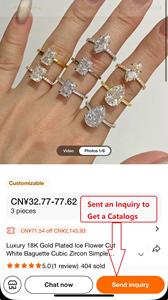 Joyería de moda, pulsera de cadena de mano chapada en oro de 18 quilates, anillo de dedo, encanto ajustable, elegante, delicado, Bling, cristal, <span class=keywords><strong>Zirconia</strong></span> cúbica - Product Image 6