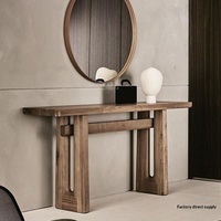 Nouvelle console en bois massif de style chinois, silencieuse, noire, minimaliste, pour entrée, salon, couloir, mur, côté étroit