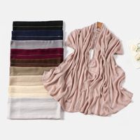 Châle Hijab en Modal Viscose Rayonne, Couleurs Anciennes de Luxe, Texture Unique, Nouveau Chiffon Léger et Respirant avec Strass pour Femme Musulmane