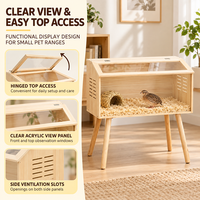 Grande cage de course professionnelle pour animaux de compagnie, style extérieur, en bambou, avec motif animalier, pour chiens, chats, lapins, pour salon