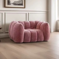 Canapé Citrouille Style Français Tons Crème Mobile en Bois Vintage Monoplace Multiplace pour Petits Salons Design Moderne
