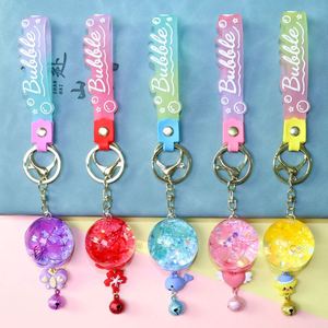 Cute Dried Flower Liquid Keychain Liquid <b>Floating</b> Flower Bag Car Pendants Acrylic Wind Chime Keyrings - Product Image 6