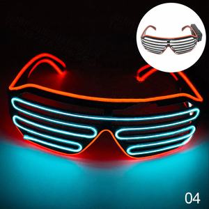 El Shutter Shades Lunettes LED Lunettes Glow Lumineux EL Wire Neon Flash Light Up Lunettes Rave Costume DJ Lunettes <span class=keywords><strong>de</strong></span> <span class=keywords><strong>soleil</strong></span> Party Decor - Product Image 2
