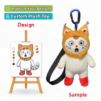 Fabricant de jouets en peluche en tissu de coton personnalisé, porte-clés chat doux, souvenirs de voyage pour enfants, unisexe, anniversaire