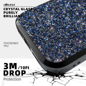 Funda de teléfono de cristal azul personalizada al por mayor - Product Image 2
