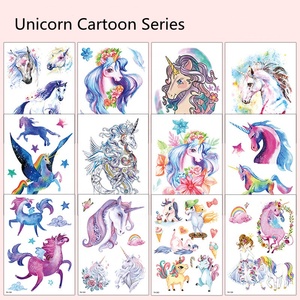 Ingrosso personaggio dei cartoni animati tatuaggi temporanei per bambini <span class=keywords><strong>unicorno</strong></span> tatuaggi di compleanno per bambini - Product Image 2