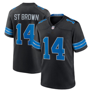 2026 Detroit Jersey Custom American Football Shirts Gestikte Geborduurde Jeugd Uniformen Sportkleding met Logo's Zwart - Product Image 3