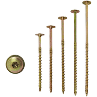Vis à bois métriques à tête plate, à tête cylindrique, à tête en forme de gaufre, à tête Torx, zinguées jaunes, pour charpente, construction et poutrelles de toiture