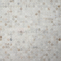 Newstar vente en gros de luxe Calacatta White Penny Design rond carreaux de mosaïque pour la décoration murale