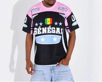 Camisetas Extra Grandes para Hombre al por Mayor de Fábrica, Poliéster 200GSM, Impresión por Sublimación, Jersey Deportivo de Fútbol SENEGAL, Talla 6XL