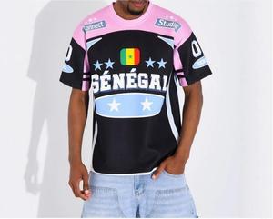 Camisetas Extra Grandes para Hombre al <span class=keywords><strong>por</strong></span> <span class=keywords><strong>Mayor</strong></span> <span class=keywords><strong>de</strong></span> Fábrica, Poliéster 200GSM, Impresión <span class=keywords><strong>por</strong></span> Sublimación, Jersey Deportivo <span class=keywords><strong>de</strong></span> Fútbol SENEGAL, Talla 6XL - Product Image 1