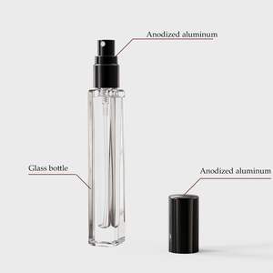 Botella de Perfume Portátil Transparente Cuadrada de 10 ml, Botella de Vidrio Vacía para Muestras - Product Image 3