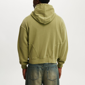 OEM personalizado de color de gran tamaño con cremallera sudaderas con capucha de los hombres de lana/algodón térmico de peso pesado transpirable Crop Drop hombro Invierno 2 uds - Product Image 4