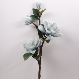 Flor Artificial de Magnolia B1042, Blanca y Azul, Flor de Seda Grande, Decoración del Hogar, Accesorios de Fotografía, Alta Simulación - Product Image 1