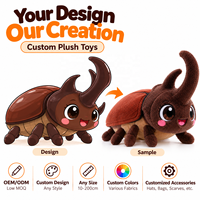 Peluche personnalisée en forme de coléoptère forestier, service OEM ODM d'échantillons pour cadeaux de musées scientifiques, vente en gros