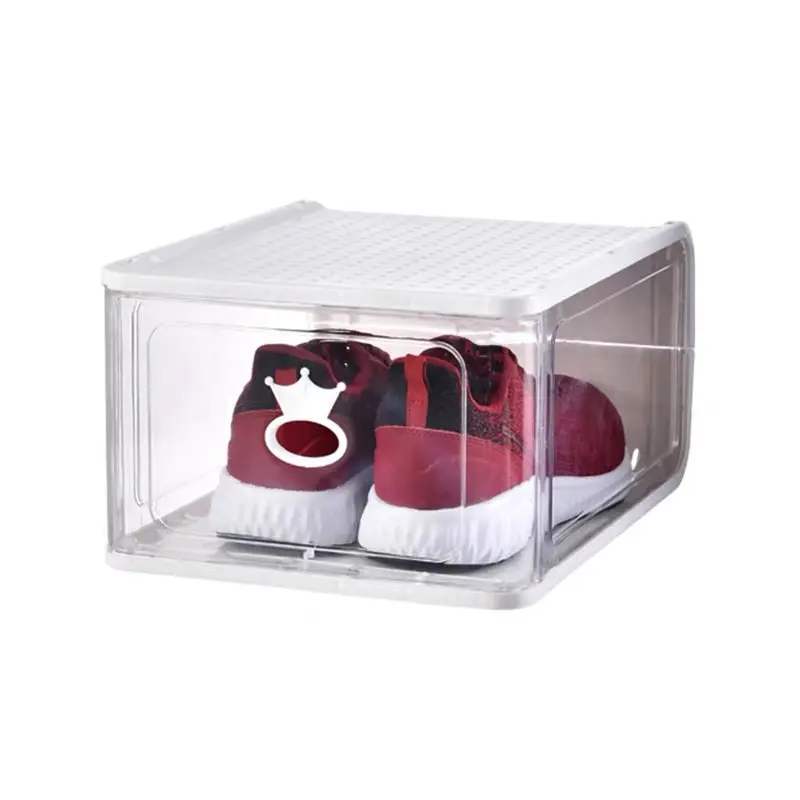 Porte-chaussures magnétique en acrylique, grand meuble de rangement pour chaussures de sport, empilable, fabriqué en chine,