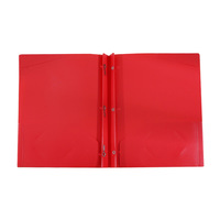 Porte-documents en plastique PP personnalisé A7 avec anneaux en D, couverture de rapport multicolore à double poche avec clip pivotant, fournitures de bureau et scolaires