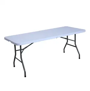 Ty 2024流行便携式易携带白色长方形户外野餐塑料折叠桌