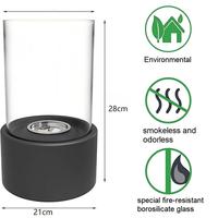 Lampe à éthanol Tornado autoportante en acier inoxydable de style européen, foyer d'ambiance portable d'extérieur avec design unique