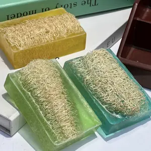 OEM Loofah Soap Bar Skin Rejuvenation Whitening Soap Skin Cleaning Exfoliante Handmade Organic Natural Soap With Loofah