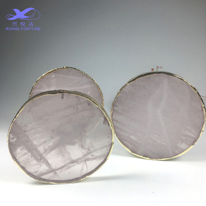 Round Rose Quartz <strong>Coasters</strong> Wholesale Round Rose Quartz <strong>coaster</strong> Gold Trim pink <strong>Agate</strong> <strong>Coasters</strong> with Gold Trims - Product Image 5