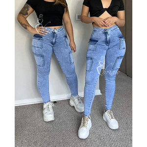 Jeans Ajustados <span class=keywords><strong>de</strong></span> Bolsillo para Mujer, Jeans Personalizados, Pantalones Vaqueros <span class=keywords><strong>de</strong></span> Mezclilla para Mamá, Talla Grande, Colombianos, <span class=keywords><strong>de</strong></span> Cintura Alta - Product Image 3
