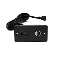 Multiprise de bureau encastrable avec ports de charge USB et prises secteur AC standard US, modules de ports personnalisables