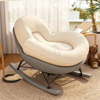 Fauteuil à bascule en forme de poire Tenghang, canapé moelleux, fauteuil inclinable individuel avec base en bois pour salon, chambre à coucher, balcon
