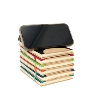 Tùy chỉnh A7 lật cuộn dây Memo máy tính xách tay 60 Sheets lót trang Linen Da Tre Mini ban nhạc đàn hồi xoắn ốc máy tính xách tay - Product Image 2