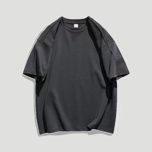 เสื้อยืดลำลองผ้าฝ้ายแบบปรับแต่งได้ ตัดเย็บทรงโอเวอร์ไซส์ ดีไซน์สีพื้น แต่งผ้าแบบแพทช์เวิร์ค ถักทอ พิมพ์ลายกราฟิกตัวอักษร - Product Image 5