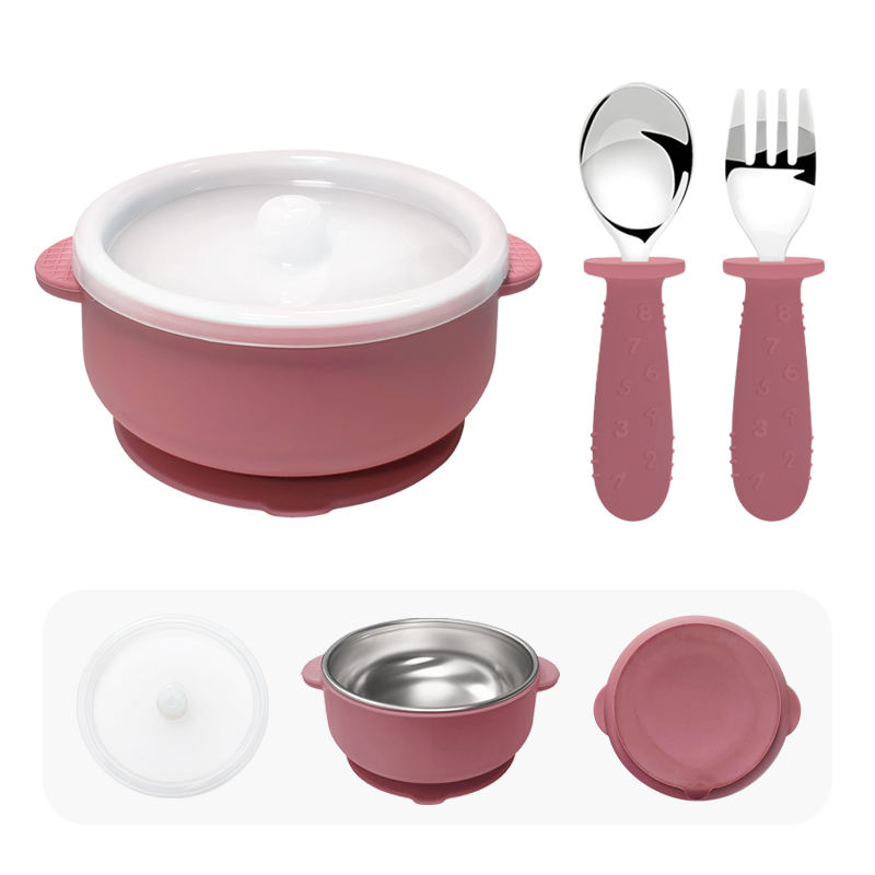 1pc+spoon 1pc+ fork 1pc-dark pink