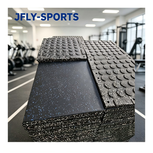 Tapis de gym en caoutchouc anti-vibrations, réduit le bruit des équipements pour la maison, les salles de sport commerciales et les lieux polyvalents. - Product Image 1