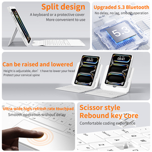 Ifacemall Aanpasbare Talen 360 ° Geroteerde Draadloze Tablet Toetsenbord Case Voor Ipad Pro 12.9 3/<span class=keywords><strong>4</strong></span>/5/6e Gen Air M3 13Inch - Product Image 4