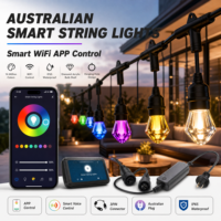 Guirlandes lumineuses intelligentes WiFi RGB, étanches IP65, approuvées SAA, pour décoration extérieure de patio, jardin, café, événements de mariage