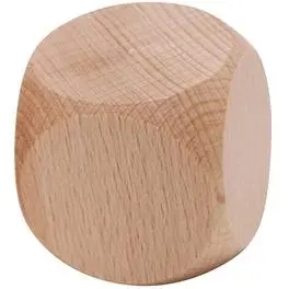 Dado in legno naturale, gadget personalizzati - Product Image 1