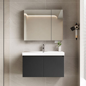 New bathroom cabinet integrated ceramic basin bathroom modern simple bathroom hand wash basin - Product Image 1