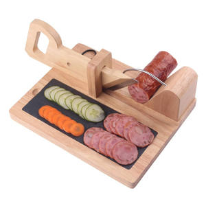 เครื่องหั่นไส้กรอกไม้ หั่นผลไม้ ผัก เนื้อแช่แข็ง เครื่องตัดไม้สำหรับชอริโซ ซาลามิ พร้อมใบมีดสแตนเลส - Product Image 1