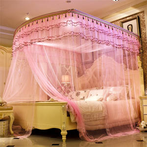 Red antimosquitos de pie de aleación de aluminio plegado carril guía telescópico coral Rosa europeo - Product Image 4